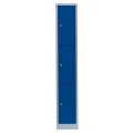 Fächerschrank, 1 Abteil, 3 Fächer RAL 7035 lichtgrau / RAL 5010 enzianblau