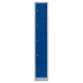 Fächerschrank, 1 Abteil, 5 Fächer RAL 7035 lichtgrau / RAL 5010 enzianblau