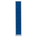 Fächerschrank XL, 1 Abteil, 3 Fächer RAL 7035 lichtgrau / RAL 5010 enzianblau