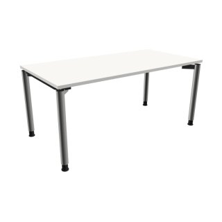 Schreibtisch mit 4-Fußgestell "Premium", 160 x 80 cm weiß