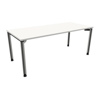 Schreibtisch mit 4-Fußgestell "Premium", 180 x 80 cm weiß