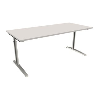 Schreibtisch mit C-Fußgestell "Premium", 180 x 80 cm lichtgrau