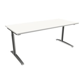 Schreibtisch mit C-Fußgestell "Premium", 180 x 80 cm weiß