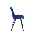 Formschalenstuhl "Comfort" ohne Armlehnen, Gestell schwarz, Sitzschale blau