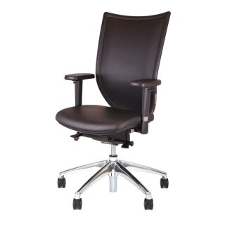 Bürodrehstuhl SIT - Exclusive mit Sitz und Rückenlehne in Leder schwarz