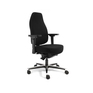 Bürodrehstuhl "Therapod X" in Wollfilz schwarz mit hartem BIO Sitz und Sitzneigeverstellung