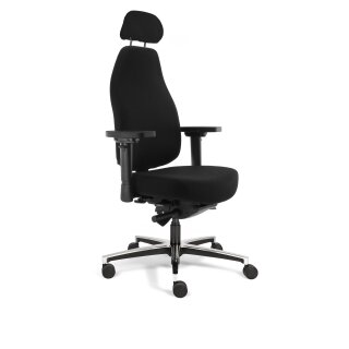 Bürodrehstuhl "Therapod X HR" in Wollfilz schwarz mit weichem BIO Sitz