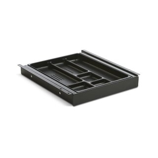 Schublade mit Stiftablage, schmal, Farbe schwarz, ohne Schloss