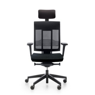 Bürodrehstuhl "XENON NET" mit Kopfstütze im Bezug der Sitzfläche, Preisgruppe II